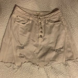 Free People White Denim Skirt